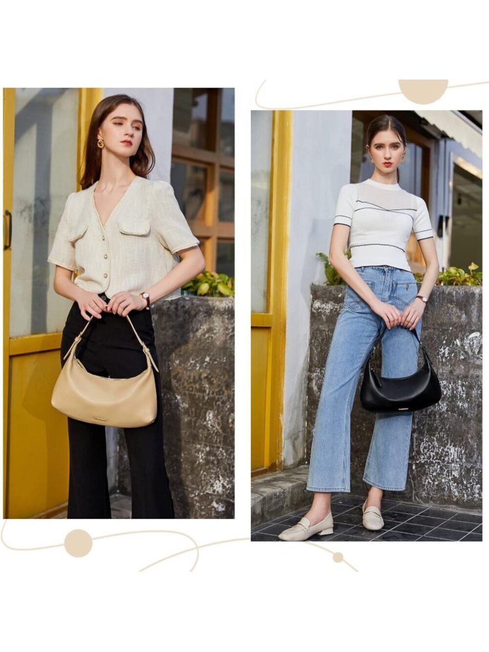 Women's Green Leather Trendy Clutch Shoulder Tote Handbag with Zipper Closure